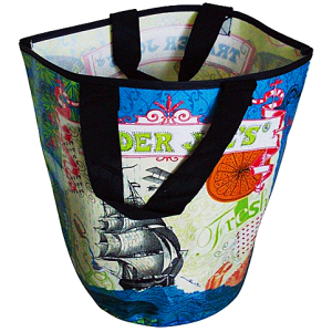 printed pp woven bag with nylon webbing handle